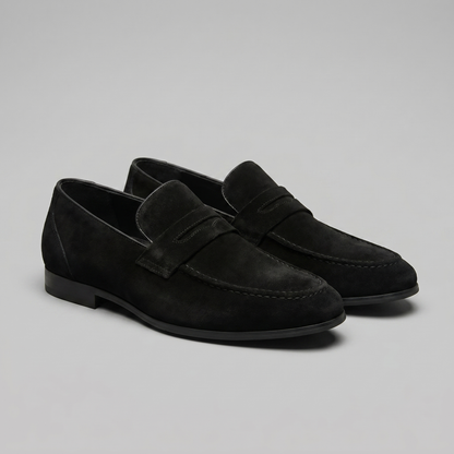 Penny loafers voor heren met wreefband en lage platte hak