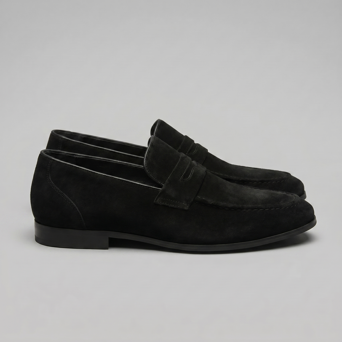 Penny loafers voor heren met wreefband en lage platte hak