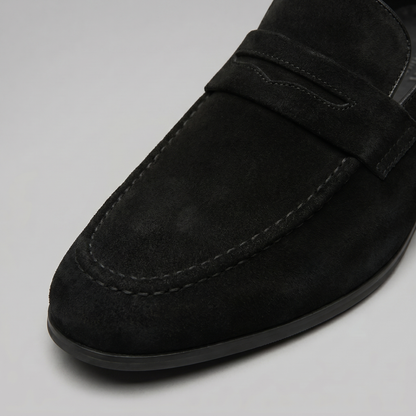 Penny loafers voor heren met wreefband en lage platte hak