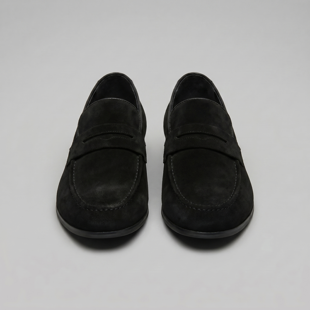 Penny loafers voor heren met wreefband en lage platte hak
