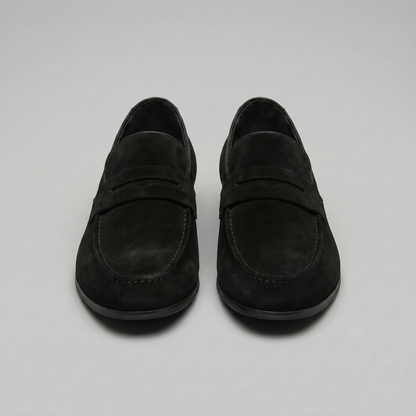 Penny loafers voor heren met wreefband en lage platte hak
