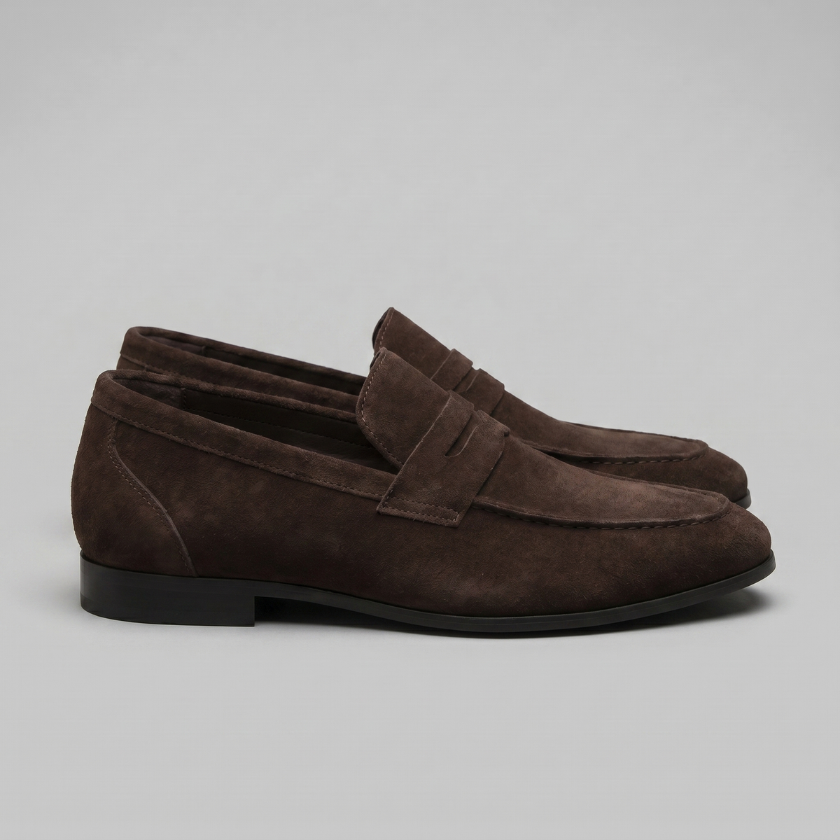 Penny loafers voor heren met wreefband en lage platte hak