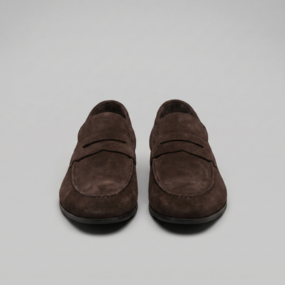 Penny loafers voor heren met wreefband en lage platte hak