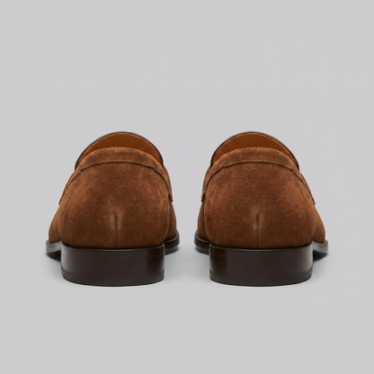 Penny loafers voor heren met wreefband en lage platte hak