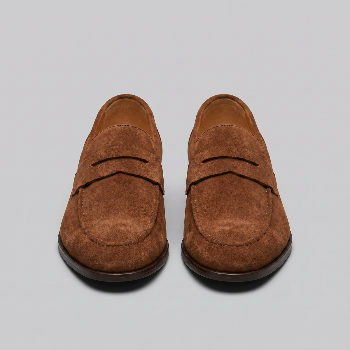 Penny loafers voor heren met wreefband en lage platte hak