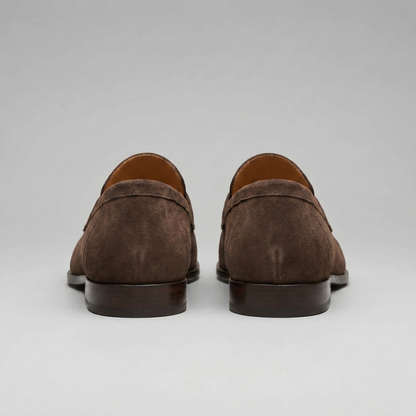Penny loafers voor heren met wreefband en lage platte hak