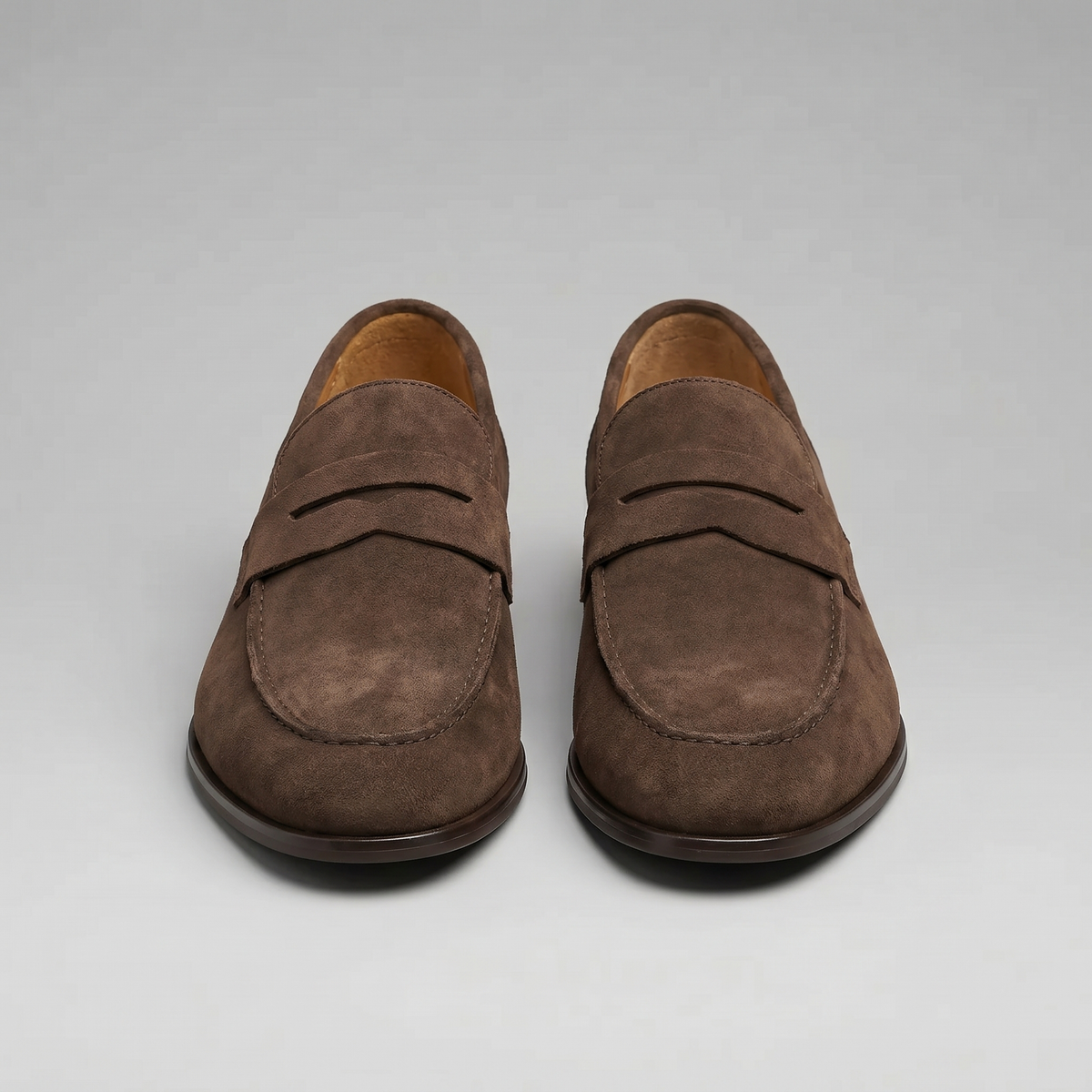 Penny loafers voor heren met wreefband en lage platte hak