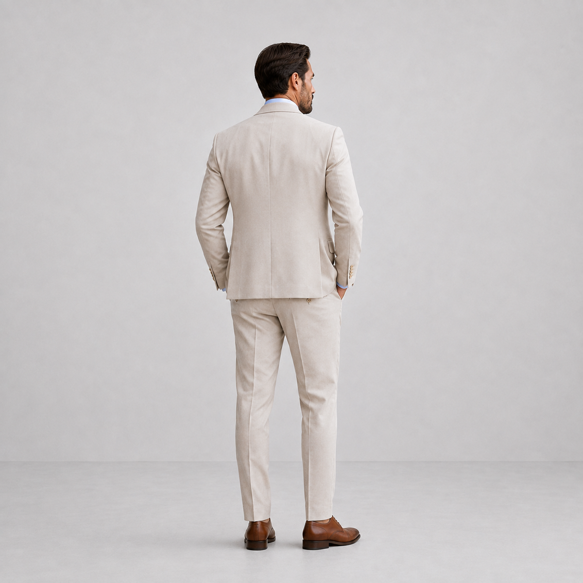 Slim fit 3-delig pak heren met gilet en pantalon voor bruiloft