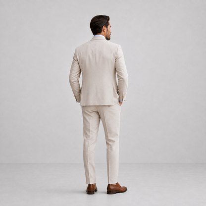 Slim fit 3-delig pak heren met gilet en pantalon voor bruiloft