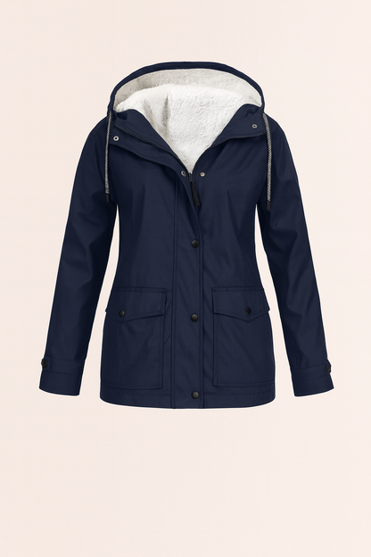 Casual women's hooded winter coat, insulated for cold weather. Warm and comfortable everyday jacket.